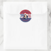 2024 Uw stem telt Uncle Sam USA vlag Ronde Sticker (Tas)