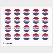 2024 Uw stem telt USA Check Mark STEMMING Ronde Sticker (Vel)
