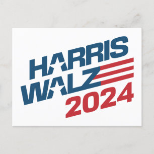 2024 Verkiezingen Harris Walz Briefkaart