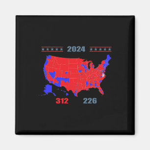 2024 Verkiezingskaart Trump 312 Red 2024 Verkiezin Magneet