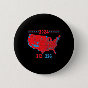 2024 Verkiezingskaart Trump 312 Red 2024 Verkiezin Ronde Button 5,7 Cm