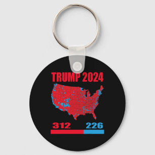2024 Verkiezingskaart Trump 312 Red 2024 Verkiezin Sleutelhanger