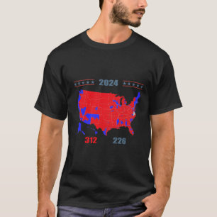 2024 Verkiezingskaart Trump 312 Red 2024 Verkiezin T-shirt