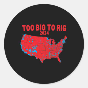2024 Verkiezingskaart Trump 312 Rode Verkiezingska Ronde Sticker