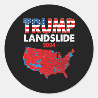 2024 Verkiezingskaart Trump Landslide Rode Verkiez Ronde Sticker