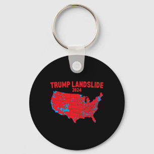 2024 Verkiezingskaart Trump Landslide Rode Verkiez Sleutelhanger