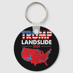 2024 Verkiezingskaart Trump Landslide Rode Verkiez Sleutelhanger