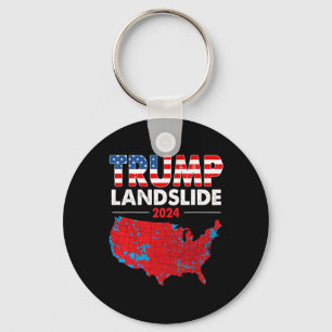 2024 Verkiezingskaart Trump Landslide Rode Verkiez Sleutelhanger