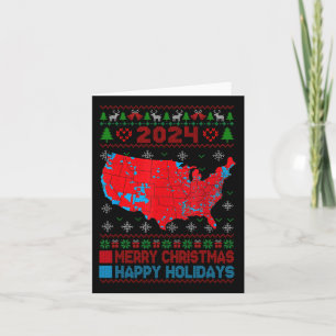 2024 Verkiezingskaart Trump Landslide Ugly Christm Kaart