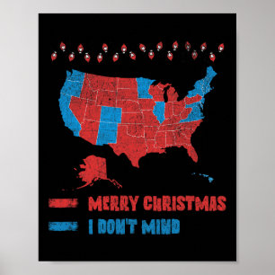 2024 Verkiezingskaart Vrolijk Kerstfeest Rode kiez Poster