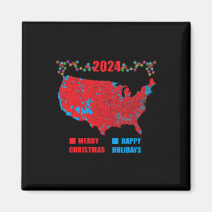 2024 Verkiezingskaart Vrolijk Kerstfeest Trump Lan Magneet