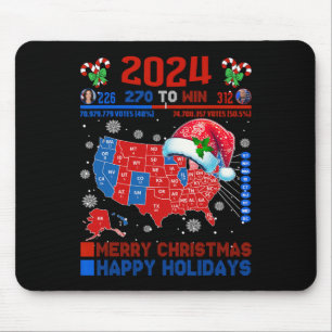 2024 Verkiezingskaart Vrolijk Kerstfeest Trump Lan Muismat