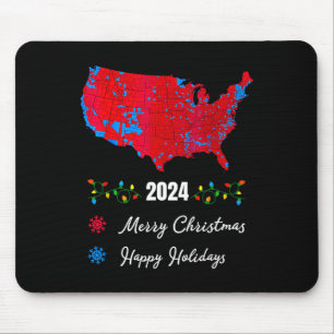 2024 Verkiezingskaart Vrolijk Kerstfeest Trump Nie Muismat