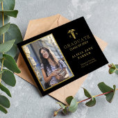 2024 Verpleegschool afstuderen gouden elegante fot Aankondiging