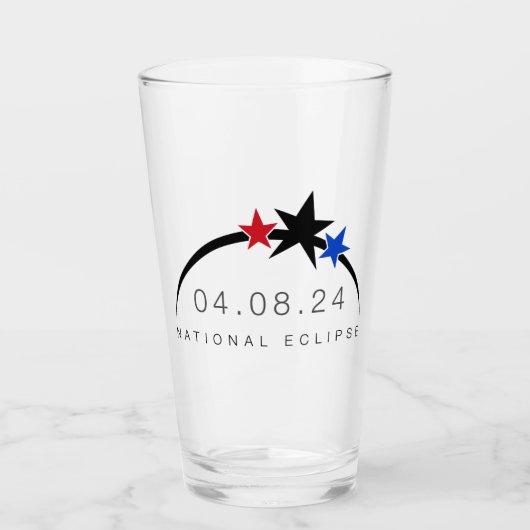 2024 Verre Pint Éclipse Solaire Total (Devant)