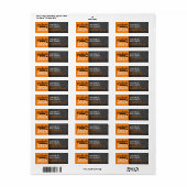 2024 Vet Schets Modern Oranje Afstuderen Adres Etiket (Full Sheet)