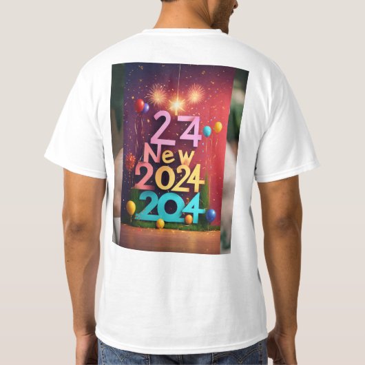 "2024 Viering Extravaganza: Nieuwjaar gejuich T-shirt (Achterkant)