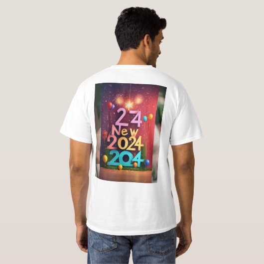 "2024 Viering Extravaganza: Nieuwjaar gejuich T-shirt (Achterkant volledig)