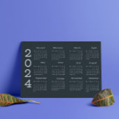 2024 volledige jaarkalender zwart-wit minimalistis programma