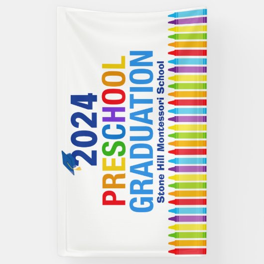 2024 Voorschoolse Afstuderen School Spandoek (Verticaal)