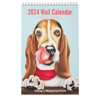 2024 Whimsical Hondenkalender - Klein Kalender