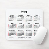 2024 White 52 Weeks Agenda van Janz Muismat (Met muis)