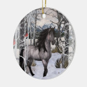2024 Winterwensen Paard Keramisch Ornament (Links)