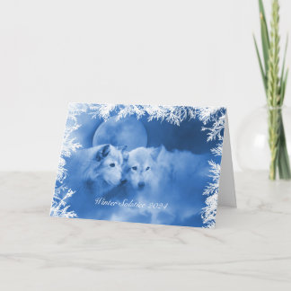 2024 Winterzonnewende Zegeningen Kaart met Wolven