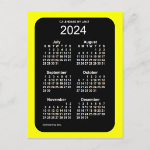 2024 Yellow Neon 6 maandenlang mini-agenda van Jan Briefkaart