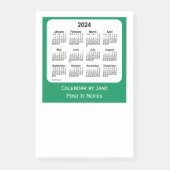 2024 Zee Green Post It Note Calendars by Janz (Voorkant)