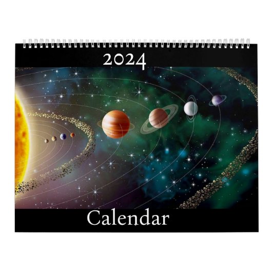 2024 Zonnestelsel gedateerde kalender (Hoes)