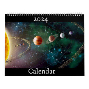 2024 Zonnestelsel gedateerde kalender