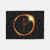 2024 Zonsverduistering Amerikaanse Totaliteitslent Fleece Deken (Voorkant (Horizontaal))