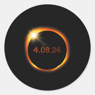 2024 Zonsverduistering Amerikaanse Totaliteitslent Ronde Sticker