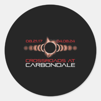 2024 Zonsverduistering Carbondale Illinois Ronde Sticker