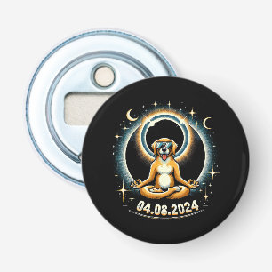 2024 Zonsverduistering Hond Button Flesopener