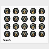 2024 Zonsverduistering Hond Ronde Sticker (Vel)