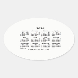 2024 Zwarte en Witte Agenda van Janz Oval Sticker