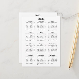 2025 - 2026 Basisjaarkalender Briefkaart