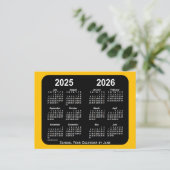 2025-2026 Gold Neon Mini School Agenda van Janz Briefkaart (Staand voorkant)