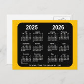 2025-2026 Gold Neon Mini School Agenda van Janz Briefkaart (Voorkant / Achterkant)