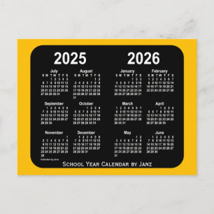 2025-2026 Gold Neon Mini School Agenda van Janz Briefkaart