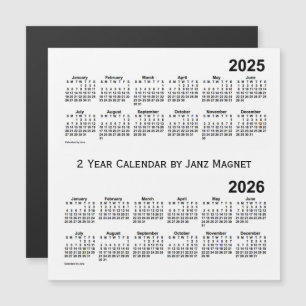 2025-2026 Witte kalender 2 jaar door Janz Magnet