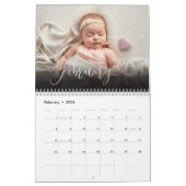 2025 Aangepaste Familie Elegante Hartscriptfoto Kalender (Feb 2026)