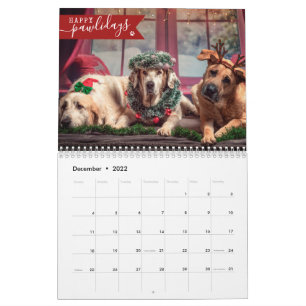2025 Aangepaste hondenfoto 1 Afbeelding per maand  Kalender