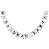 2025 Afstudeerder Party Modern Silver Afstuderen Vlaggetjes (Alle)