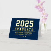 2025 Afstuderen Aangepast Goud Afstuderen Dank u Folie Wenskaart (Orchidee)