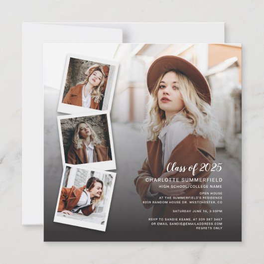 2025 Afstuderen Afstudeerder Foto's Open Huis Cust Magnetische Uitnodiging (Voorkant)