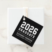 2025 Afstuderen Black Modern Graduation Party Bedankjes Labels (In situ)