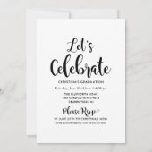 2025 Afstuderen Black Script Photo Collage Party Kaart (Achterkant)